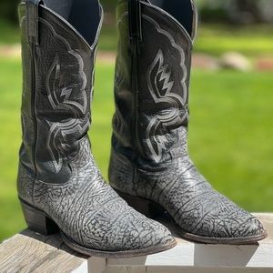 Tony Lama Shrunken Shoulder Blk/Gry 9.5D Excellent Condition